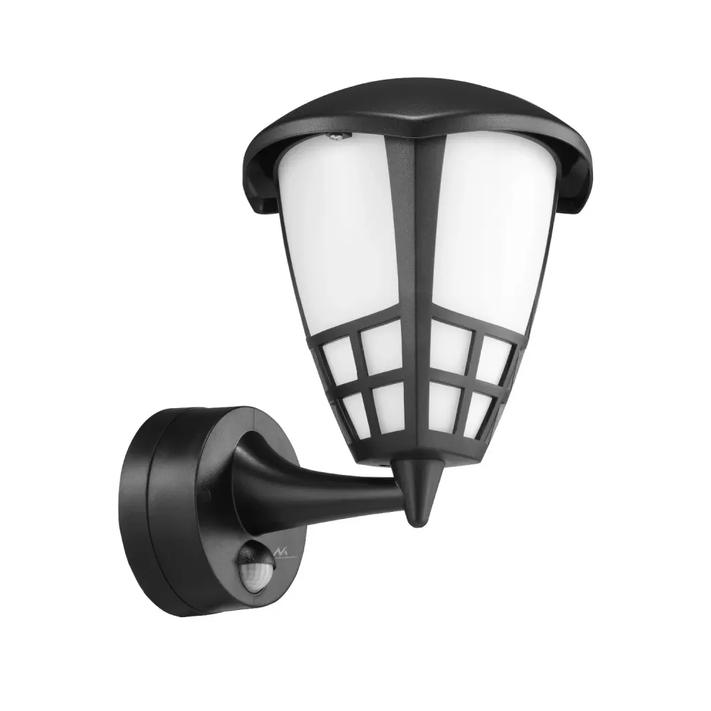 Applique 1xE27 avec détecteur Maclean, détecteur infrarouge, charge max. 60W, IP65, noir, MCE518 B + ampoule à filament LE...