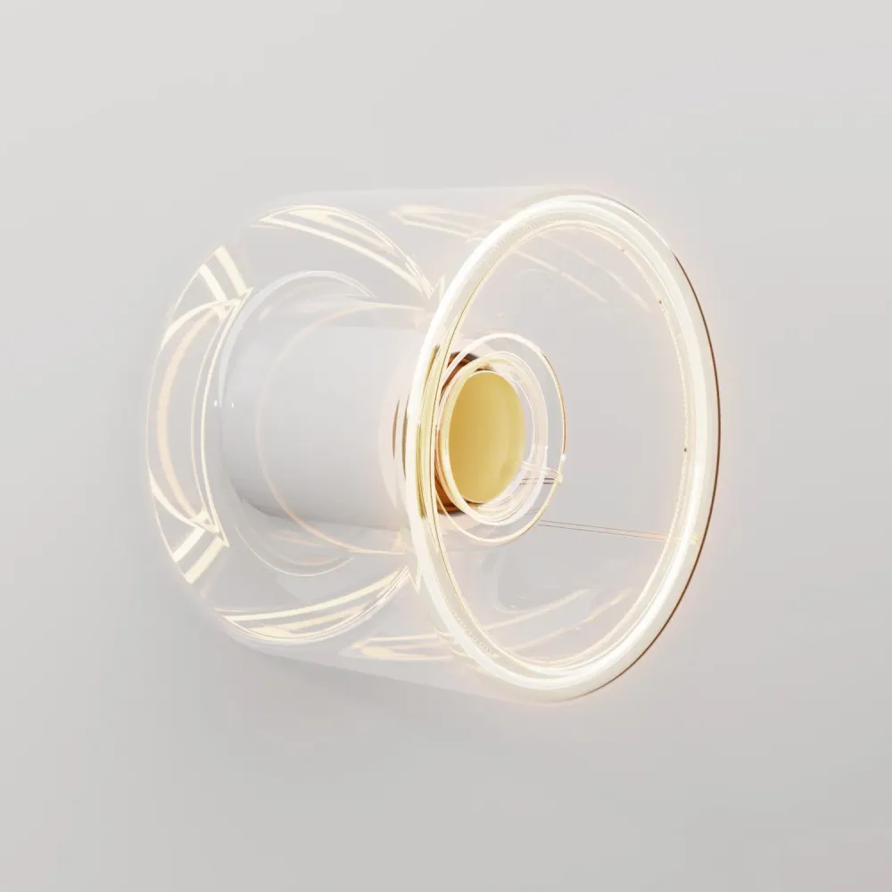 Applique avec ampoule Ghost mini transparente - Blanc