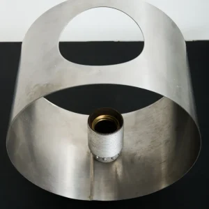Applique cercle en aluminium brossé, 1970-1980