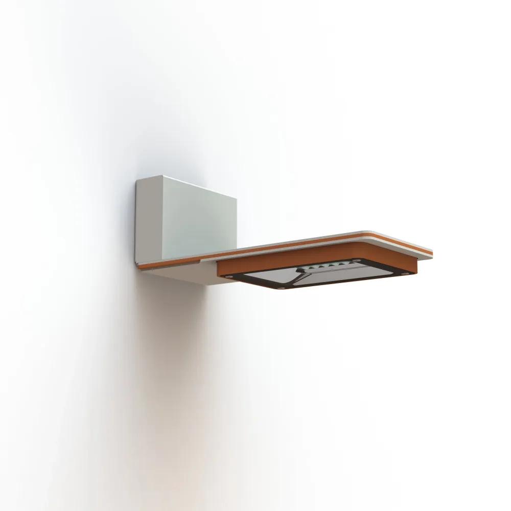 Applique Hector N°1 LED Asym 35W 2700K Dali Orangé pur 014, Support Gris 105 182236014