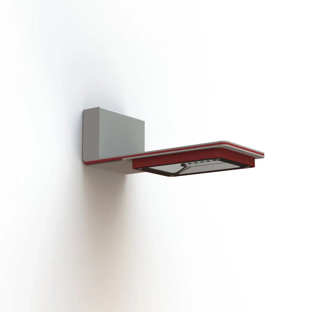 Applique Hector N°1 LED Sym 35W 2700K 1-10V Rouge 056, Support Gris 105 182233056