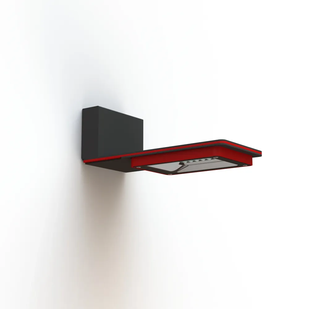 Applique Hector N°1 LED sym 35W 3000K 1-10V Rouge 056 support Gris 107 182303056