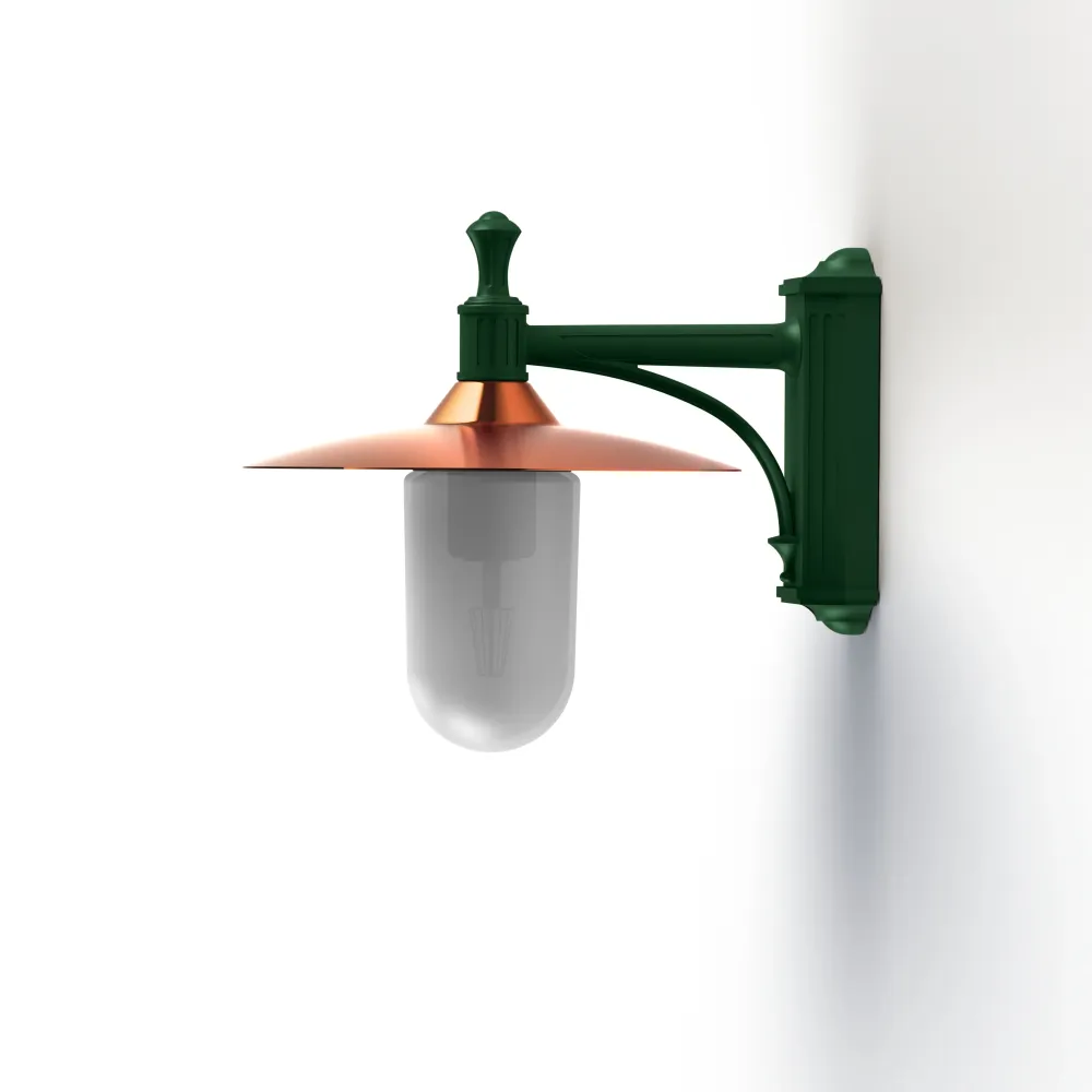 Applique Montana N°3 opale Dôme cuivre vernis- Vert Anglais 019 139012019