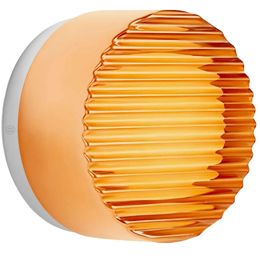 APPLIQUE MURALE RIPPLE SCONCE AMBRE AVEC BASE NOIRE