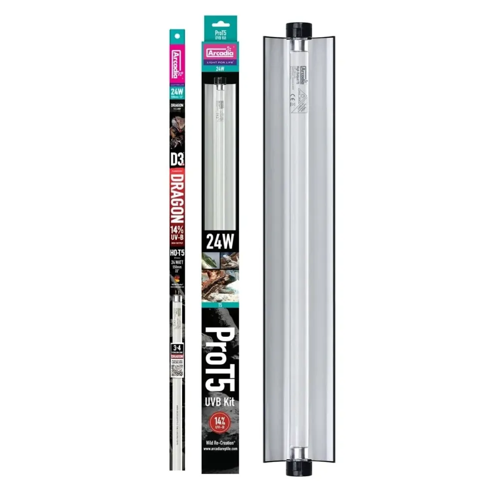 ARCADIA PRO T5 UVB KIT DRAGON 14% UVB 24 WATT