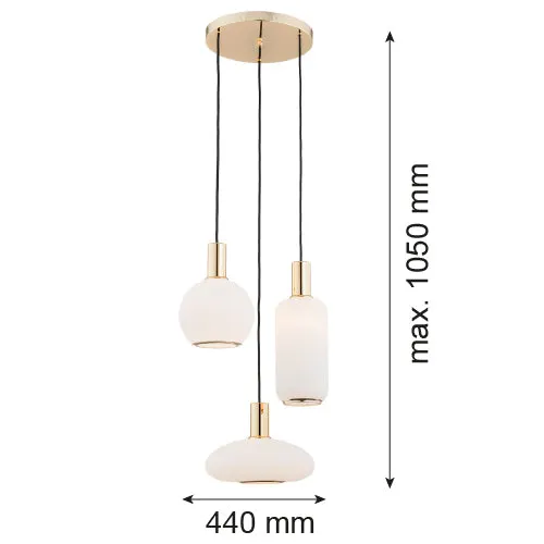 Suspension Argon Sagunto 3L E27 H 105cm