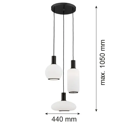 Suspension Argon Sagunto 3L E27 H 105cm