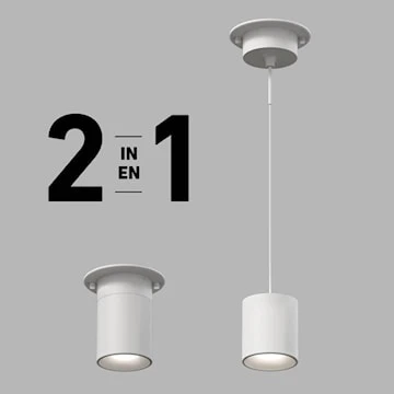 ARTIKA LIVING INC. 4FM-BP-WH PLAF / SUSP 2 EN 1 / 4POLONG 13W 3K 120V BLANC