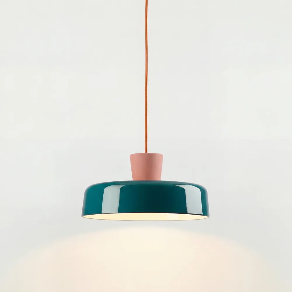 Arlo Rétro Peacock Blue Iron Pendant Light At Ease Home Life