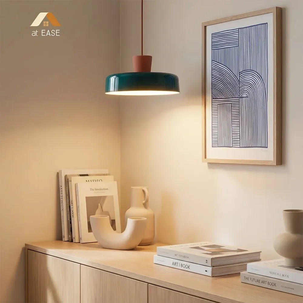 Arlo Rétro Peacock Blue Iron Pendant Light At Ease Home Life