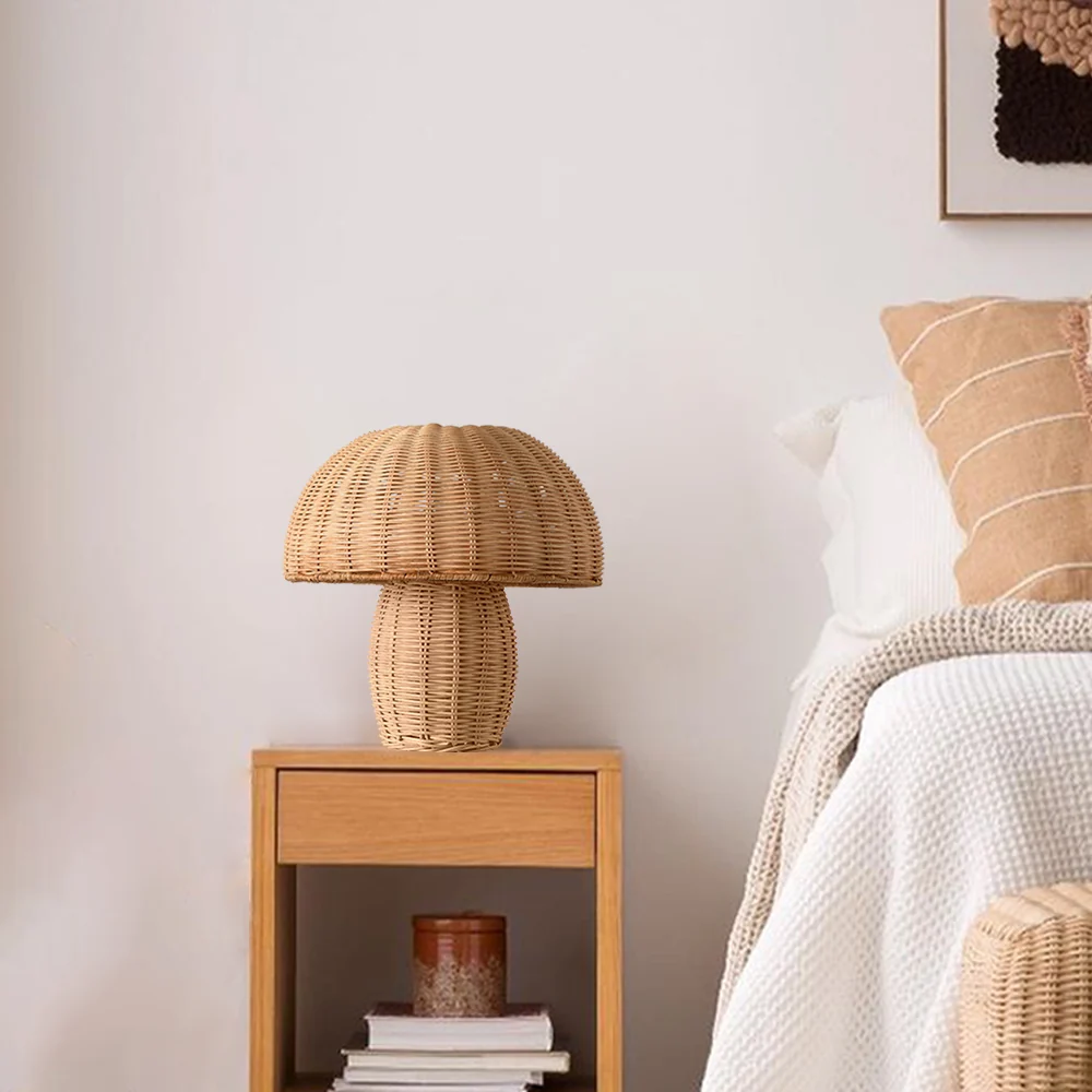 Corrin Lampe de table en rotin champignon At Ease Home Life