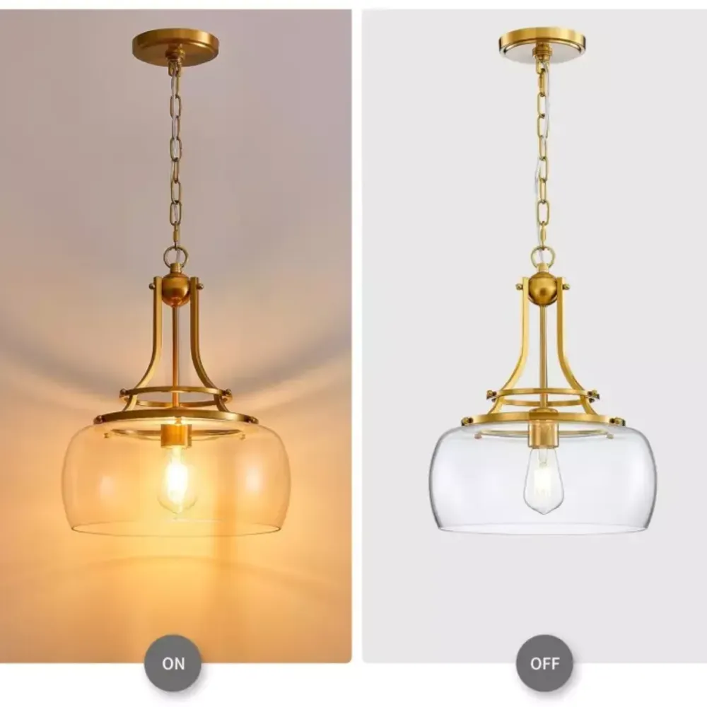 Suspension en verre clair dôme moderne Elena At Ease Home Life