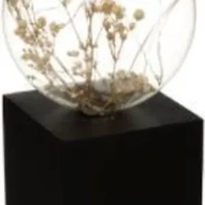 Atmosphera Lampe de table Flower micro lampe D10x17cm - Batterie non incluse - Noir
