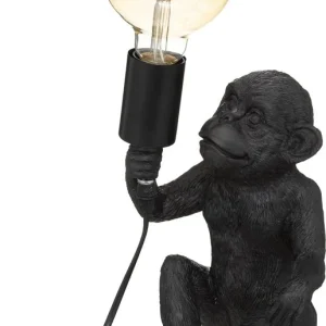 Atmosphera Lampe de Table Singe Noir 16,5x15x24,5cm - Noir - E27