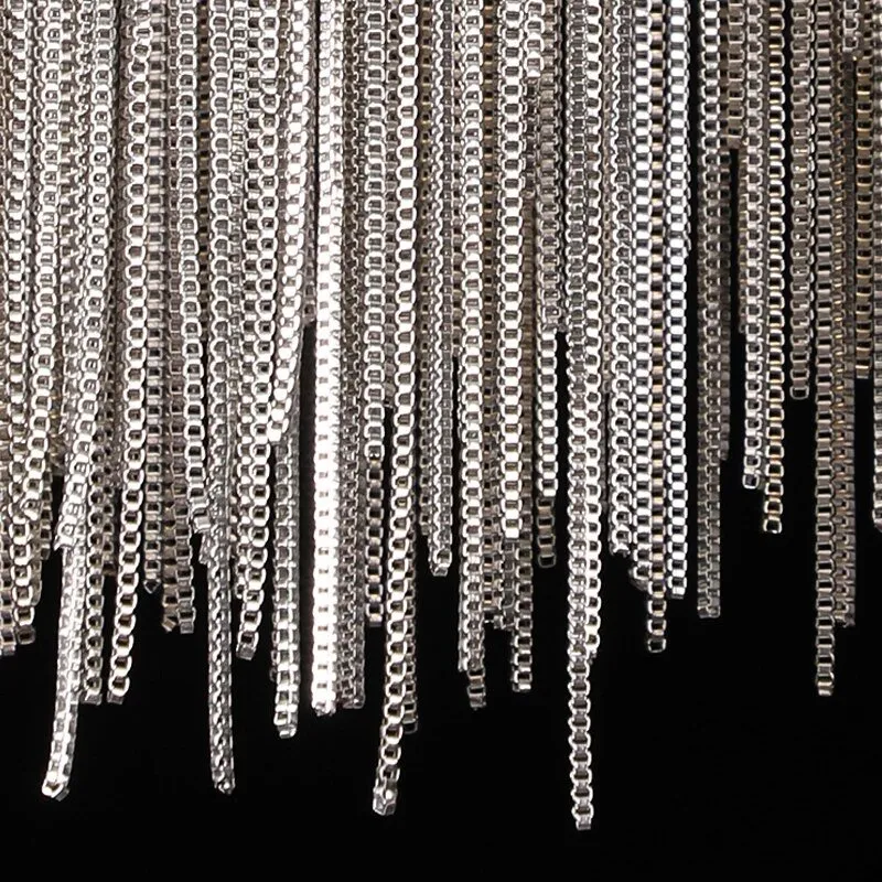 Applique murale moderne à chaîne à leds Chambre à coucher Salon de luxe Luminaires d'intérieur Or Argent Design créatif Ch...