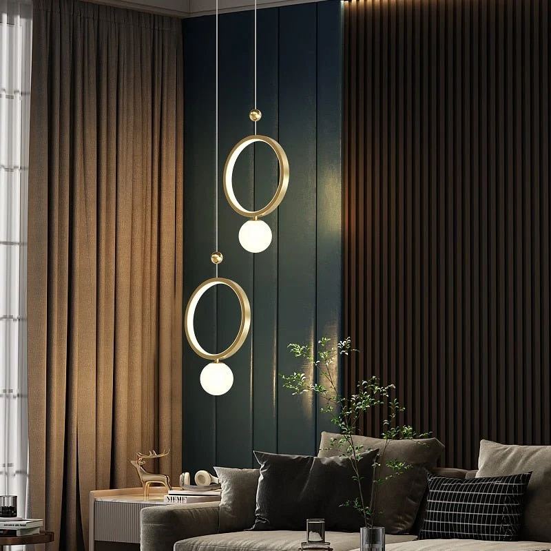 Chambre à coucher moderne simple Lustre de chevet Nordic Light Luxury Long Line Living Room ATY Home Decor