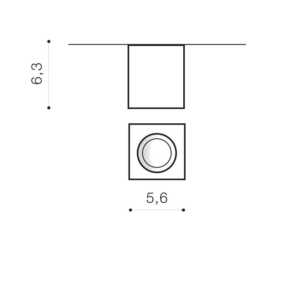 Plafonnier Azzardo NANO 1L, noir, LED