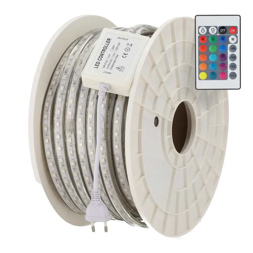 Bande LED flexible 14,4 W/m 220 V CA 60 LED/m SMD5050 IP65 RGB 50 mètres