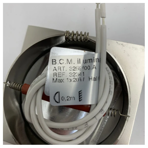 BCM 3259/00. spot downlight carré chromé en acier inoxydable 12/24V