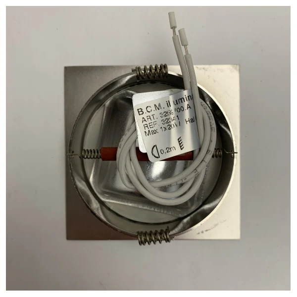 BCM 3259/00. spot downlight carré chromé en acier inoxydable 12/24V