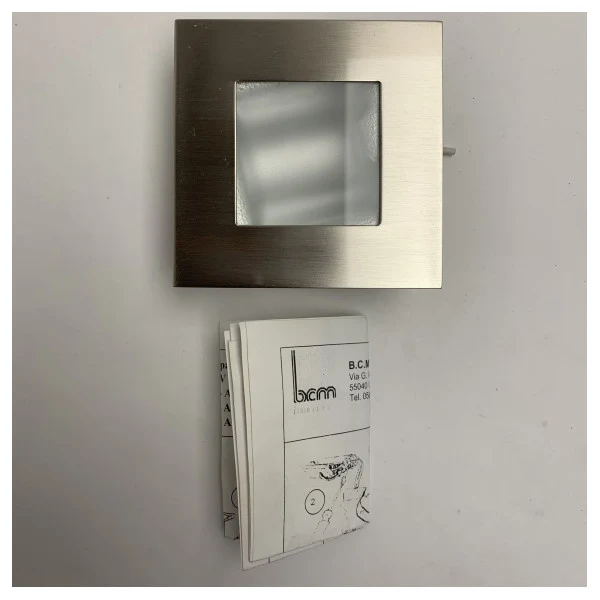 BCM 3259/00. spot downlight carré chromé en acier inoxydable 12/24V