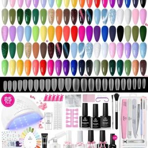 Beetles Kit Gel Ongles 85 pièces avec Lampe UV – 35 Couleurs, Tout-en-Un Kit Manucure DIY à Domicile beetles Gel Polish