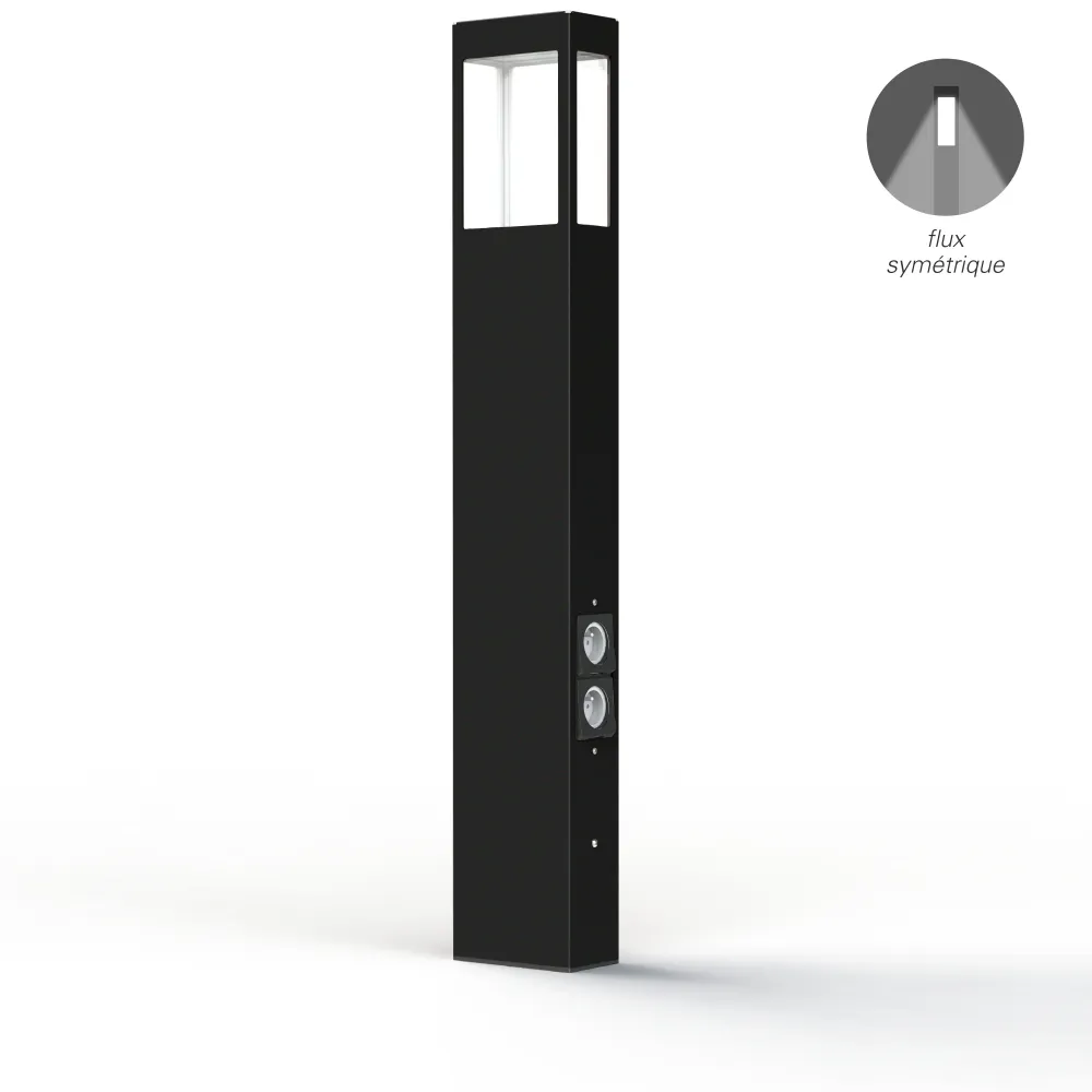 Borne Tétra N°4 prises LED 12w 2700°k Noir foncé 000 162233000