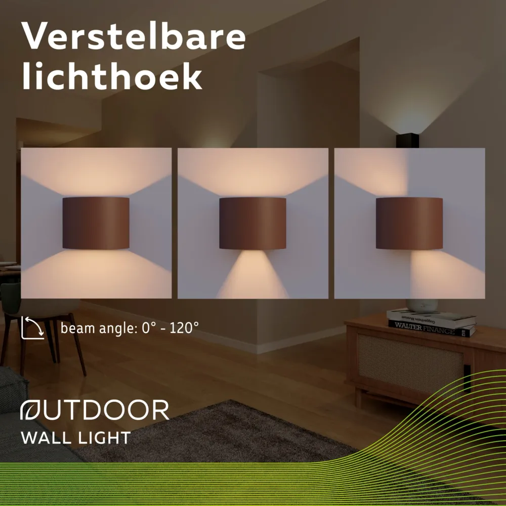 Calex Applique Murale LED Vérone Ovale - Up & Down - Rouille