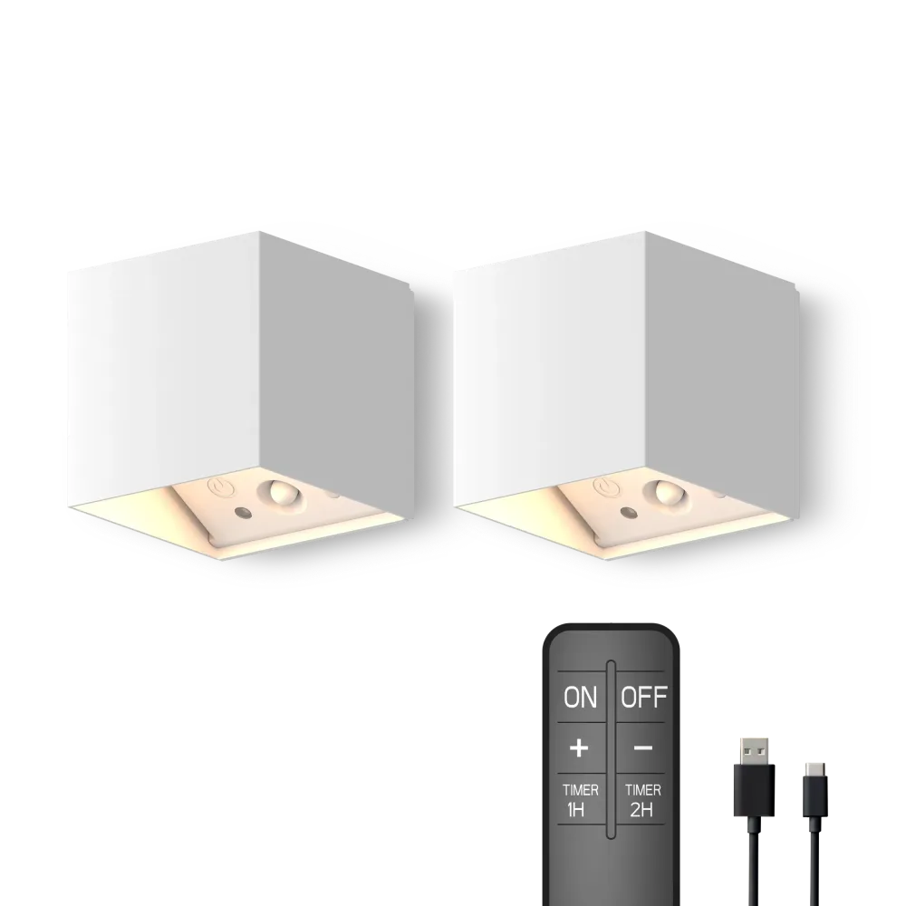 Calex Applique Rechargeable Falerna - Lot de 2 - Blanc