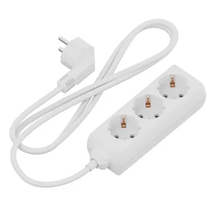 Calex Receptacle - 3-way - White - 1.4m cable