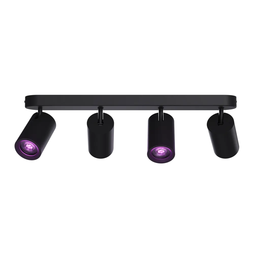 Calex Smart Plafonnier - Spot 4 Lumières - Noir