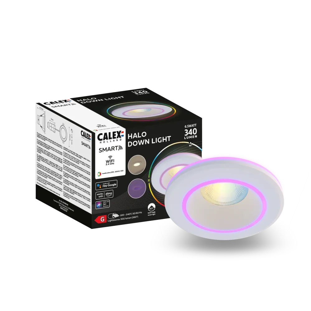 Calex Smart Spot Encastré Halo - RGB + CCT - Blanc