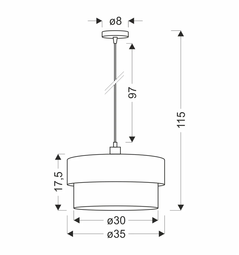 Suspension Candellux Arezzo 1L E27 D 35cm