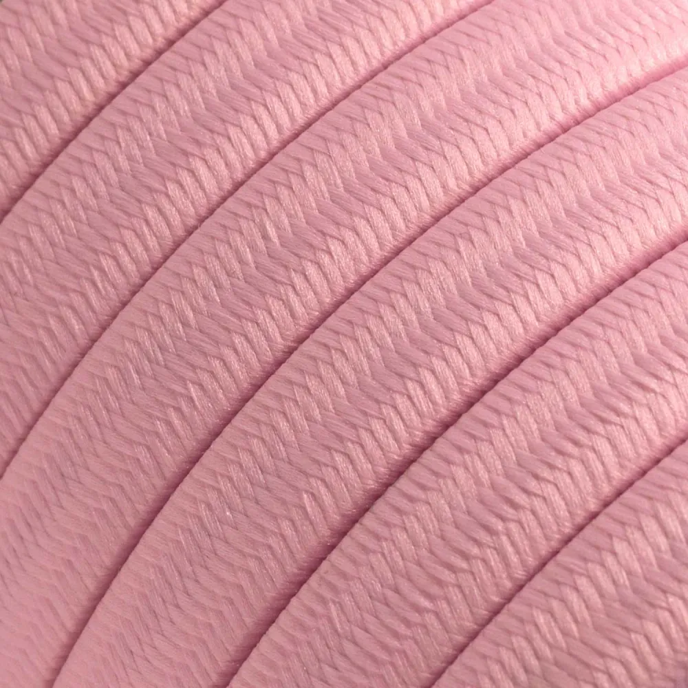 Câble Color Cord pour guirlandes personnalisées, recouvert de tissu rayonne Rose Bébé - CM16