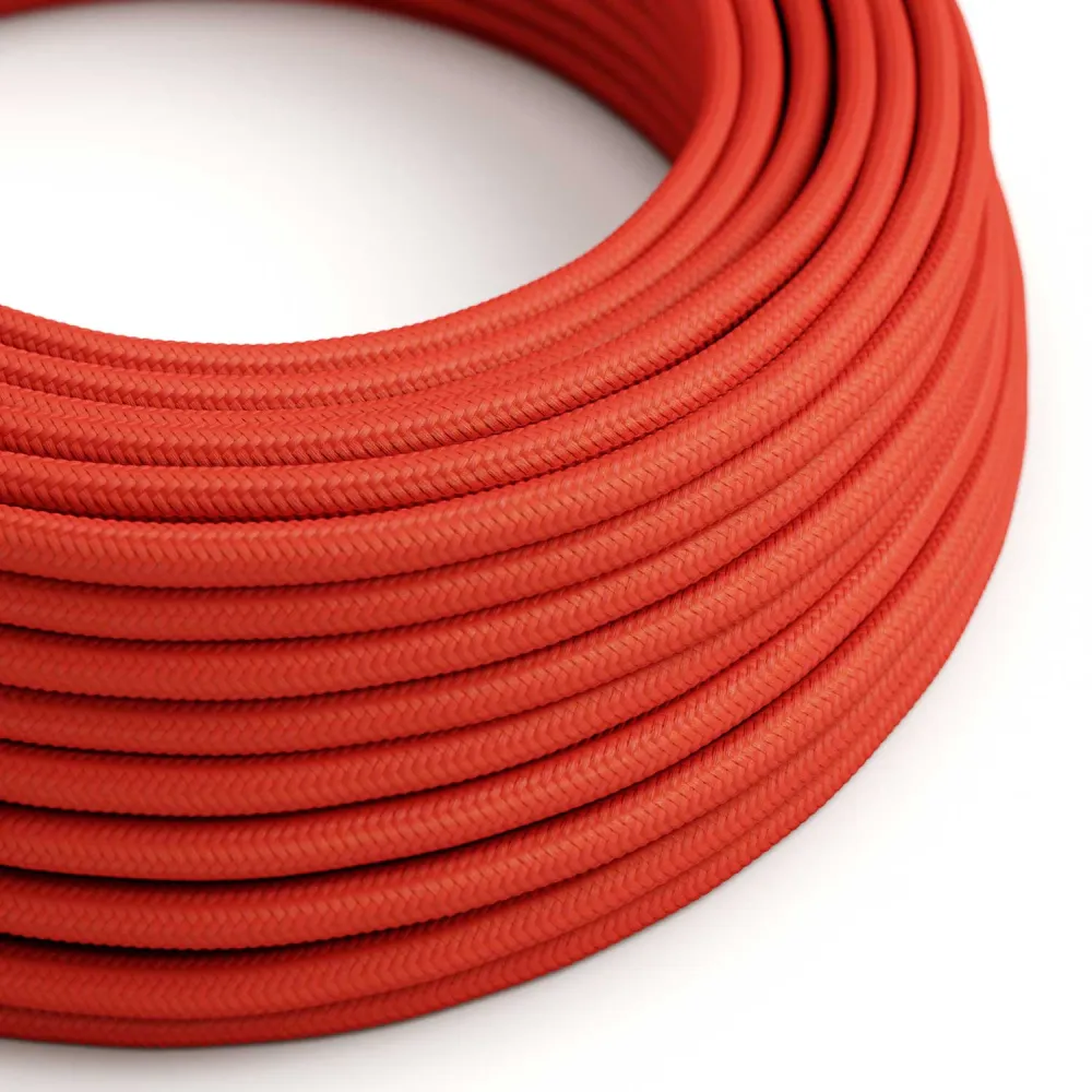 Câble électrique UV resistant pour extérieur rond recouvert de tissu Rouge SM09 - compatible avec Eiva Outdoor IP65