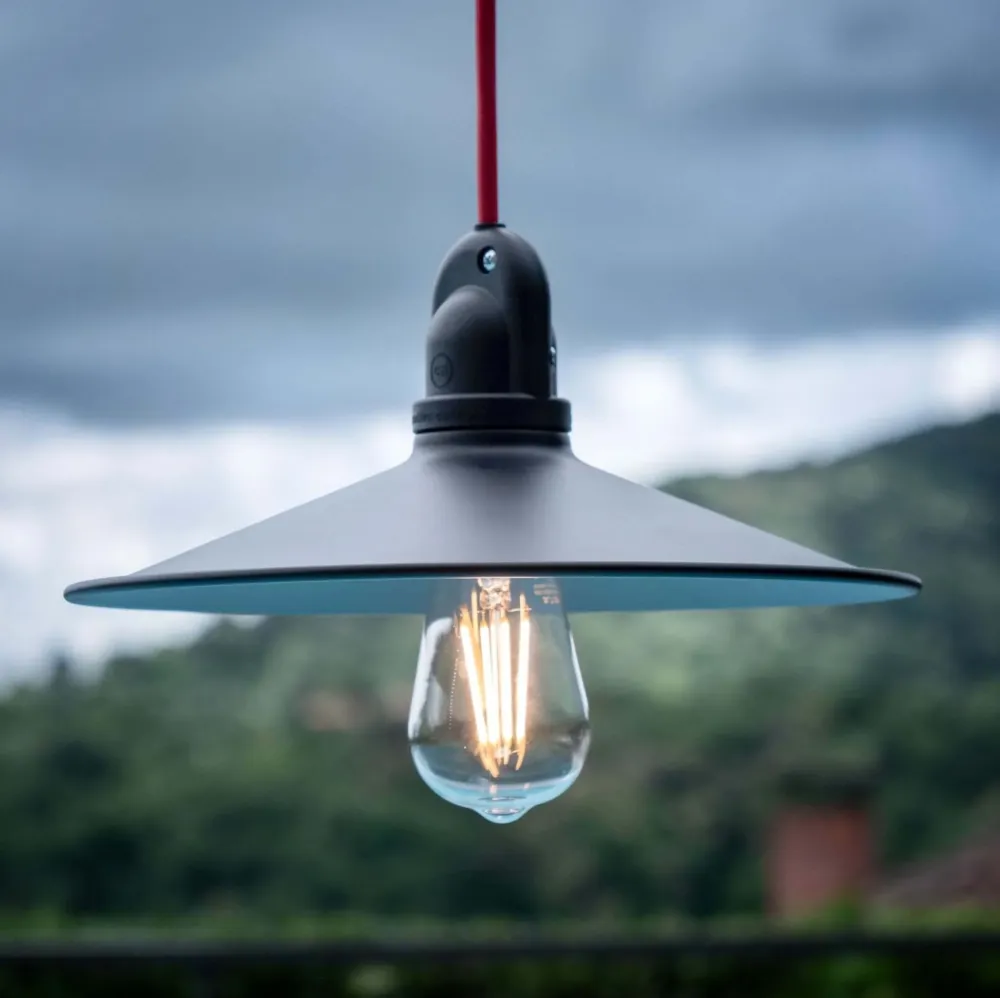 Câble électrique UV resistant pour extérieur rond recouvert de tissu Rouge SM09 - compatible avec Eiva Outdoor IP65