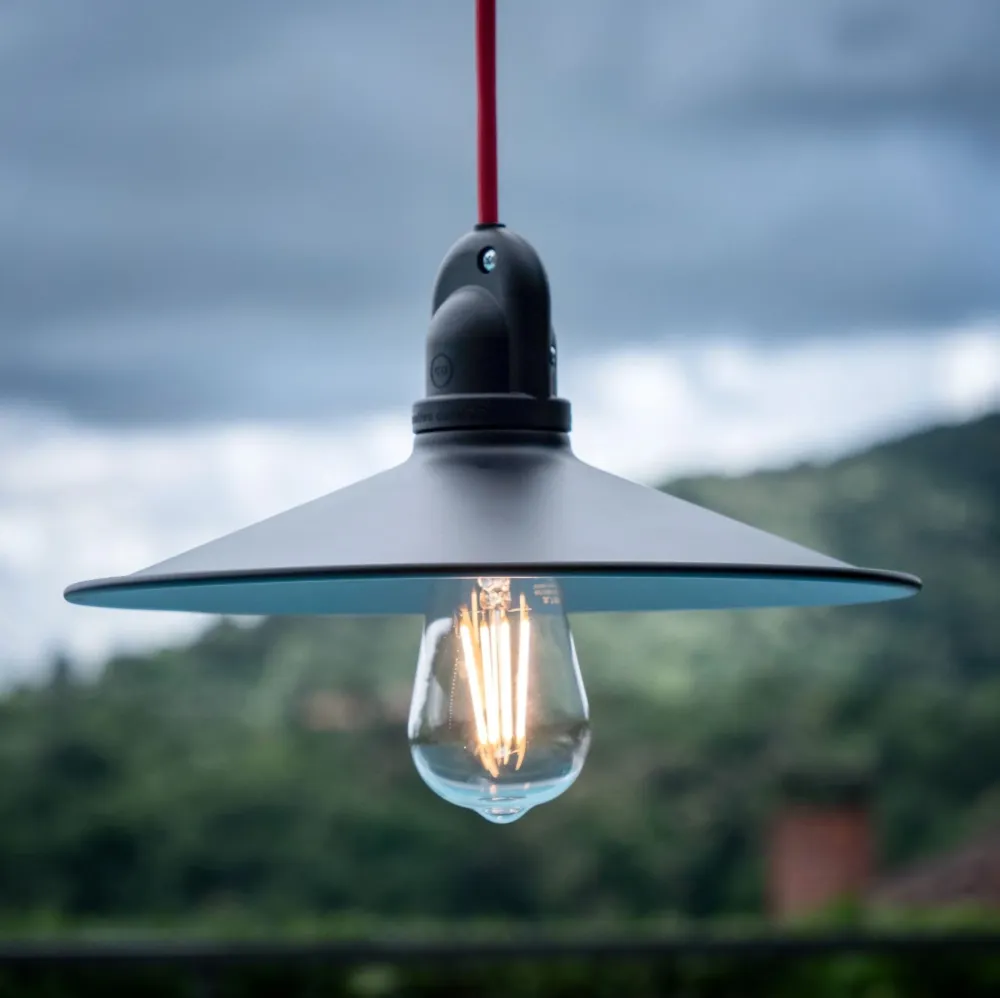 Câble électrique rond résistant UV avec revêtement tissu rouge SM09 pour l’extérieur - Compatible Eiva Outdoor