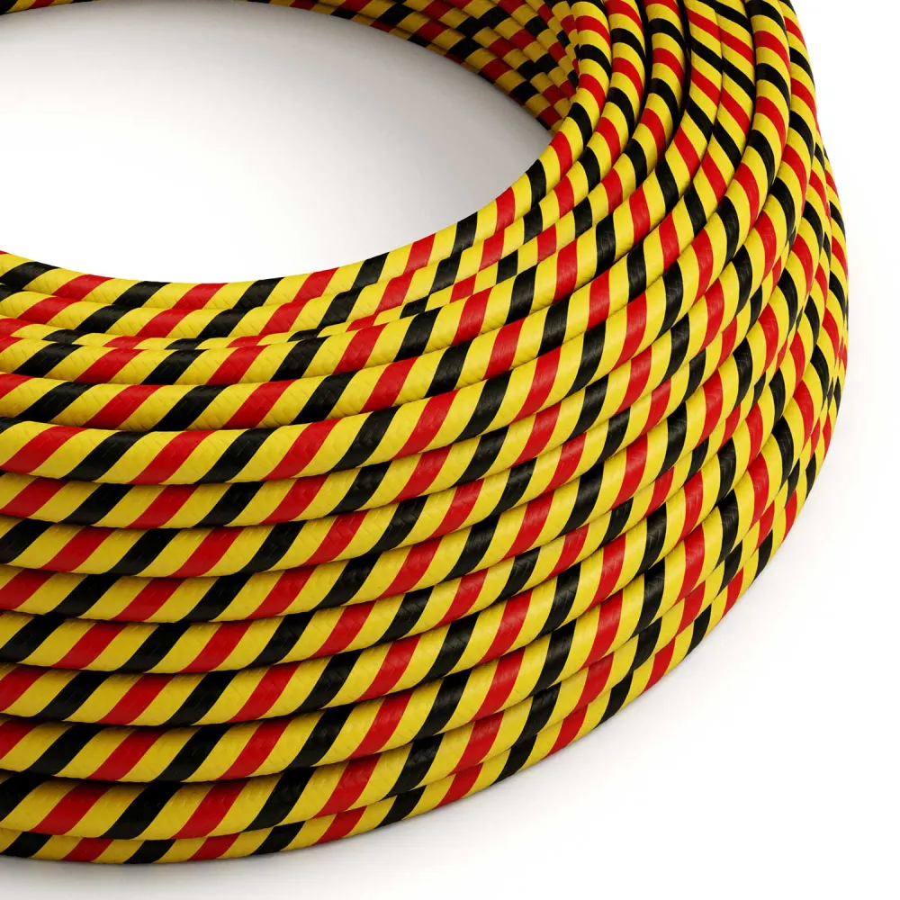 Câble électrique rond Vertigo HD recouvert de tissu Bruxelles ERM59