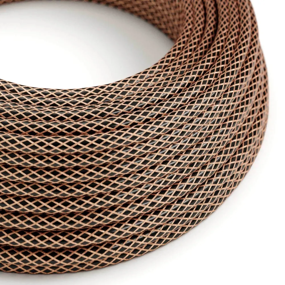 Câble électrique en tissu noir avec tresse en cuivre - L’Original Creative Cables, adapté aux installations apparentes des...