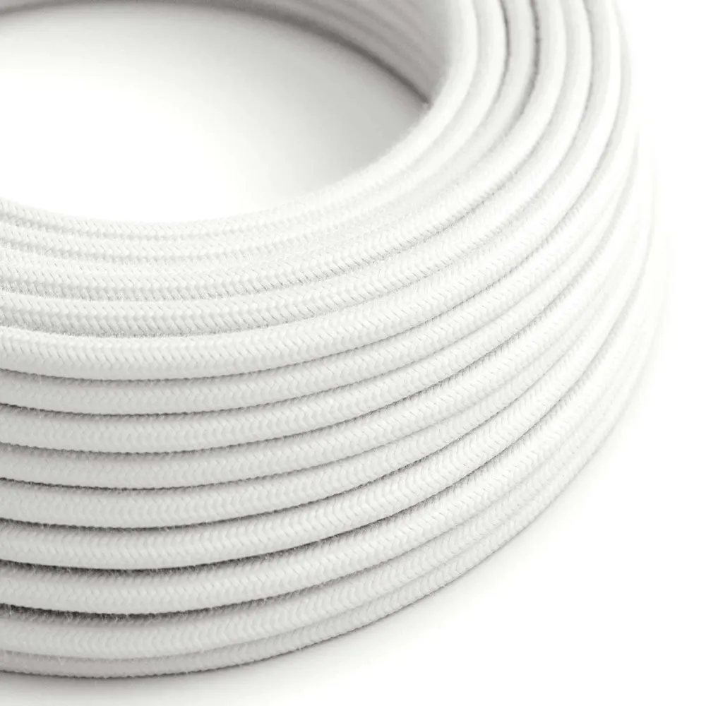 Câble électrique Ultra Soft en silicone recouvert de coton Blanc Optique - RC01 rond 2x0,75 mm