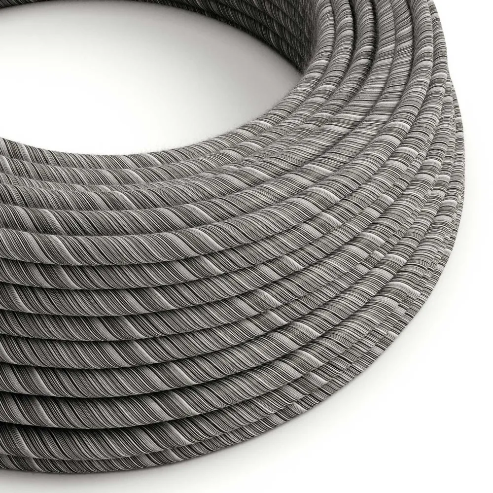 Câble rond électrique Vertigo recouvert de coton Noir Mélange ERC37