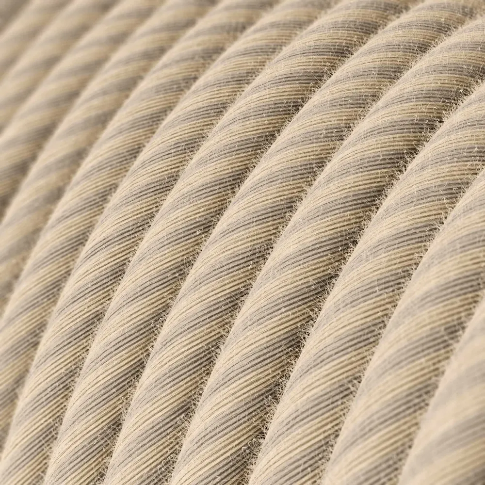 Câble rond Vertigo recouvert coton paille et lin ERD20