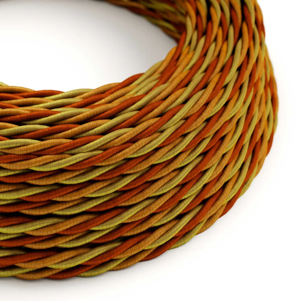 Câble textile pour éclairage Orange brillant - L’Original Creative Cables, le meilleur choix pour lampes modernes - TG04