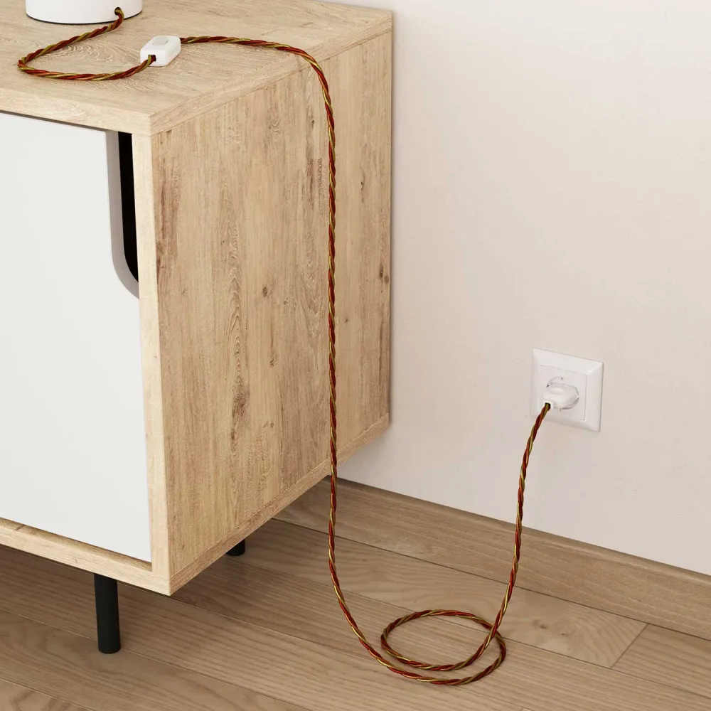 Câble textile pour éclairage Orange brillant - L’Original Creative Cables, le meilleur choix pour lampes modernes - TG04