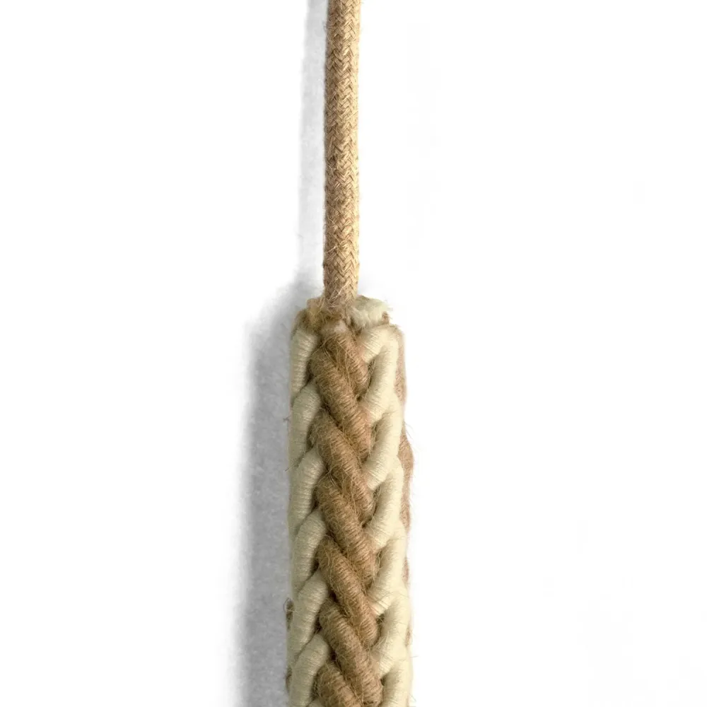 Câble torsadé 2XL en jute et coton brut, câble électrique 2x0,75. Diamètre 24 mm