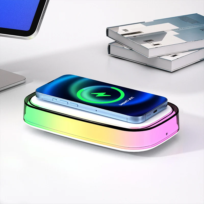 Chargeur sans fil de bureau Lampe de chevet LED Petite lampe de nuit