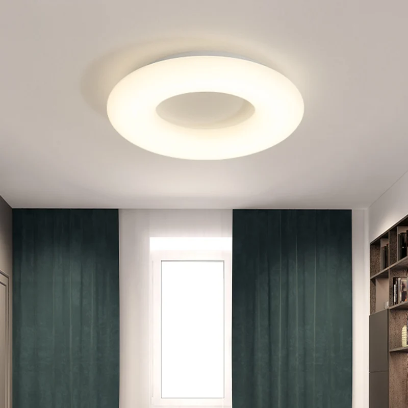 18"/23,5" de large Donut Acrylique Plafonnier Éclairage Moderne LED Près du Plafonnier en Blanc Clearhalo