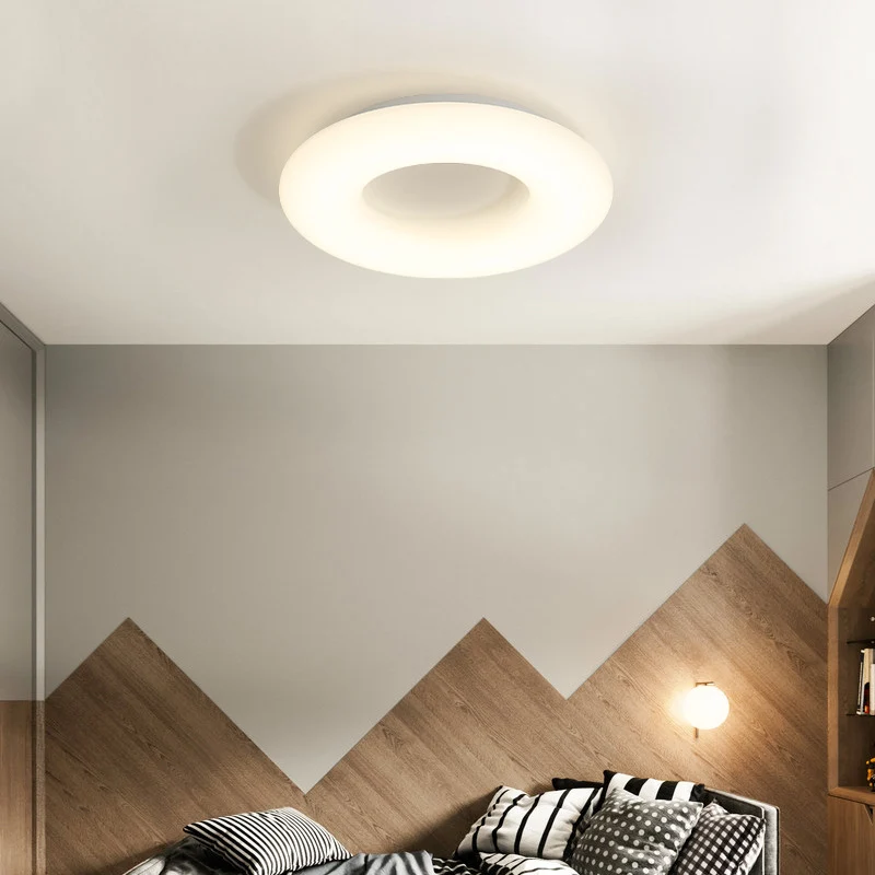 18"/23,5" de large Donut Acrylique Plafonnier Éclairage Moderne LED Près du Plafonnier en Blanc Clearhalo