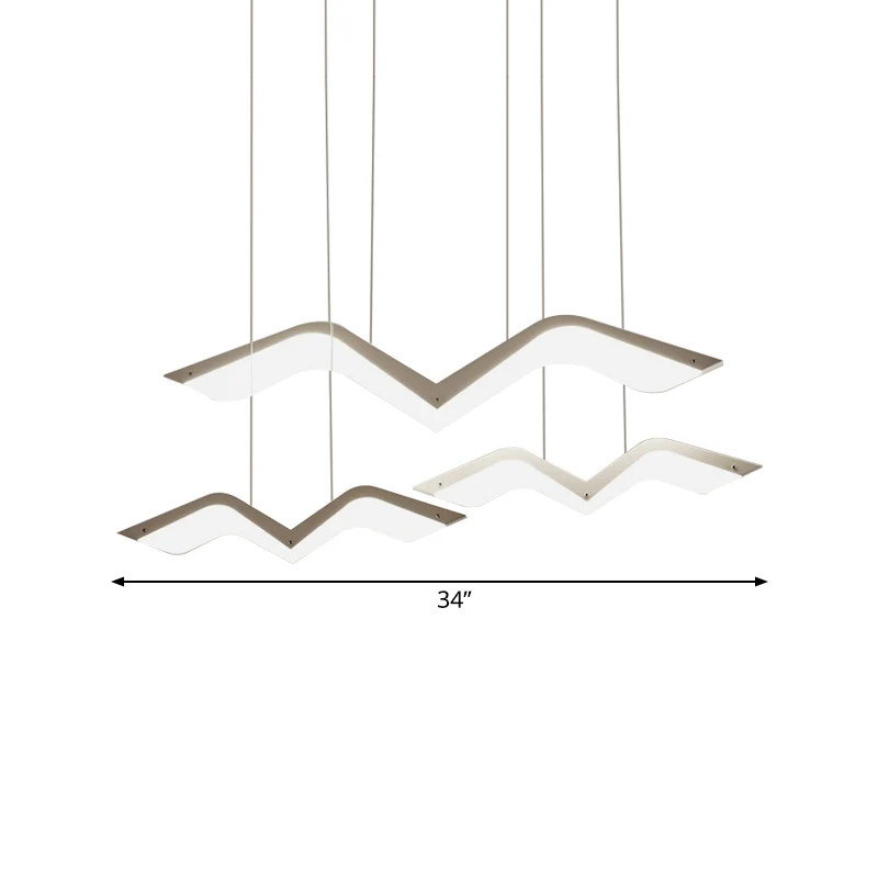 2/3/4/5 Seagull Multi Light Pendant Simple Acrylique Shade LED Lampe suspendue en blanc Clearhalo