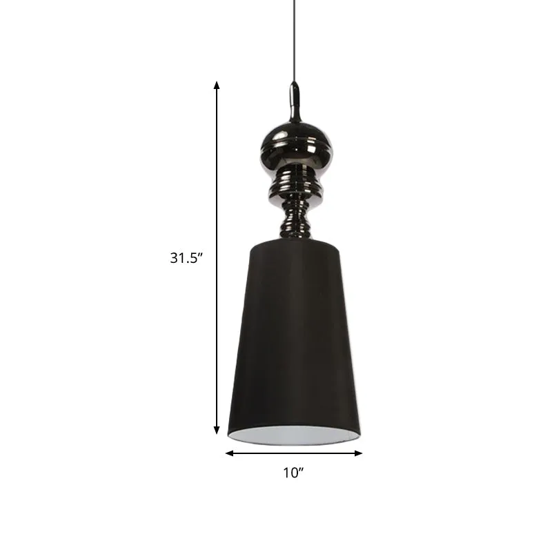 6 "/8"/10 "Dia Suspension conique suspension tissu nordique noir/blanc LED suspension suspension Clearhalo